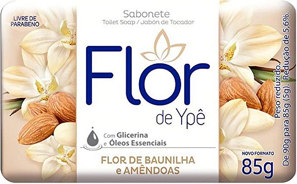 SABONETE FLOR YPE 85G FLOR DE BAUNILHA E AMENDOAS
