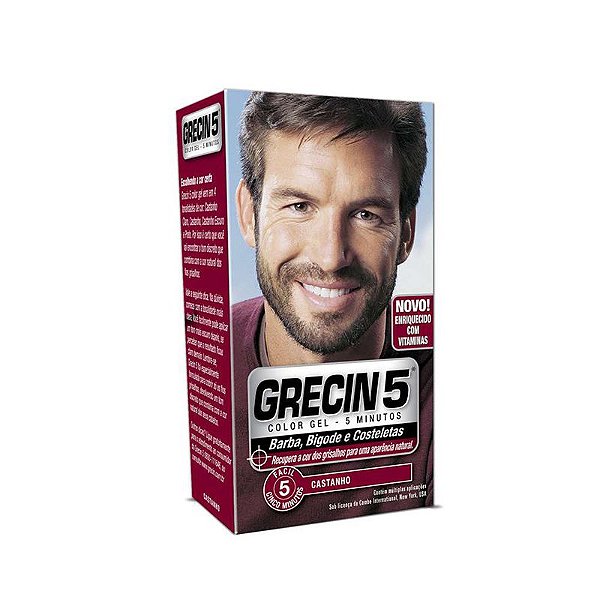 GRECIN 5 COLOR GEL CASTANHO M-90 BARBA, BIGODES E COSTELETAS