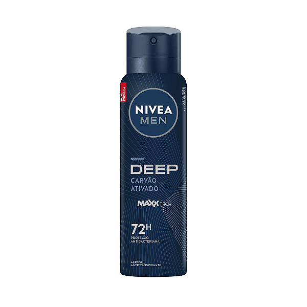 DESODORANTE NIVEA AEROSOL 150ML MEN DEEP CARVÃO ATIVADO