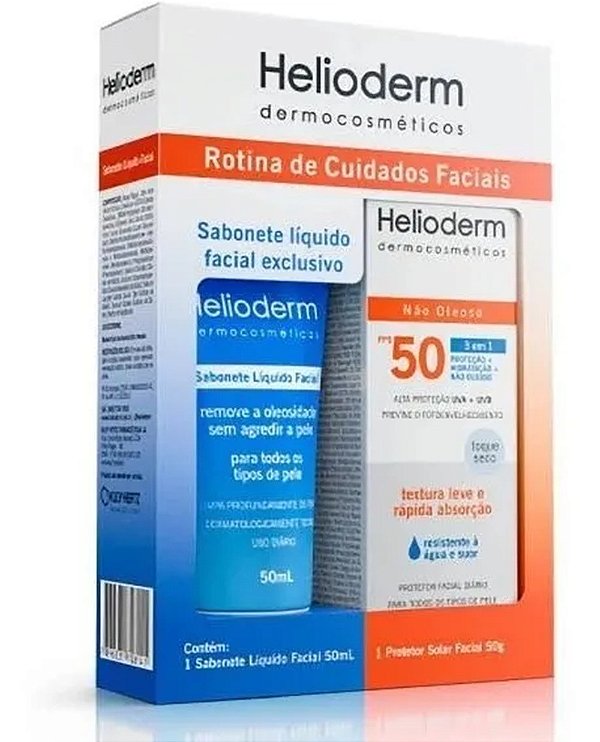 HELIODERM KIT FPS 50 FACIAL + SABONETE FACIAL LIQUIDO 50ML