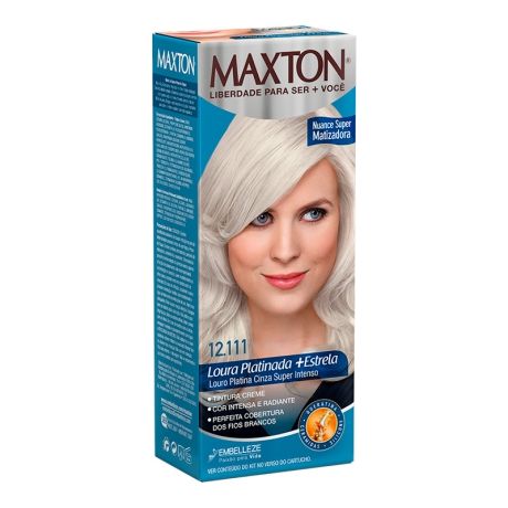 TINTURA MAXTON 12.111 LOURA PLATINA CINZA SUPER INTENSO