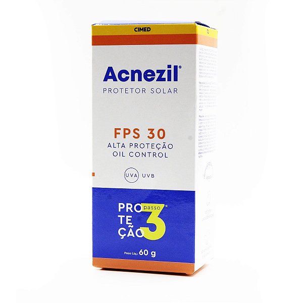 PROTETOR SOLAR FACIAL ACNEZIL FPS 30 OIL CONTROL 60G