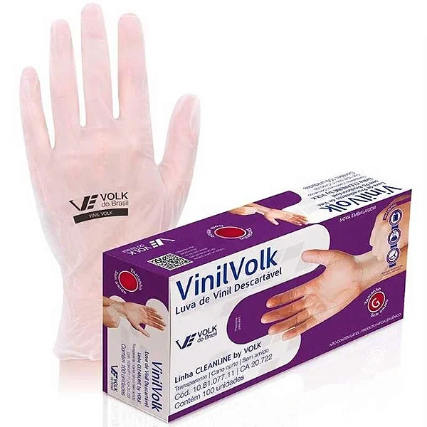 LUVA VINIL VOLK G SEM PO 100UN