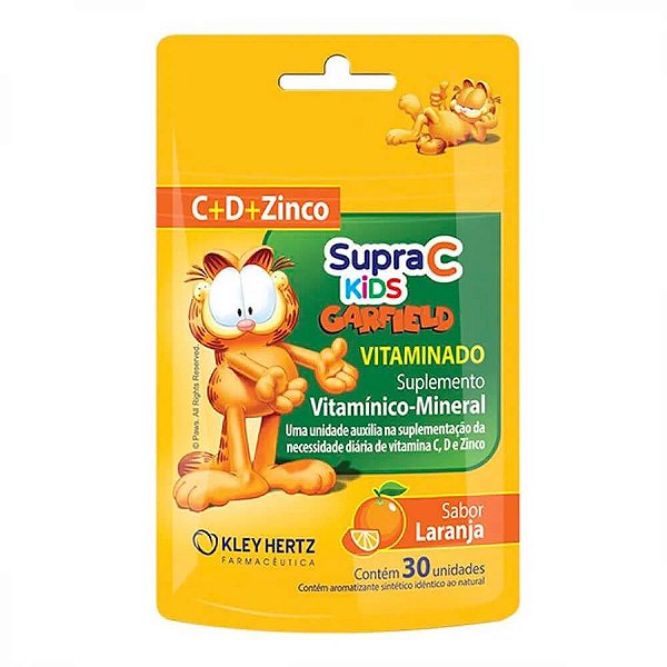 SUPRA C ZINCO KIDS VITAMINADO SABOR LARANJA 30UN - HERTZ