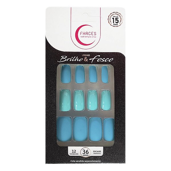 UNHAS POSTICAS FHACES BRILHO & FOSCO AZUL PISCINA C/36 U4030