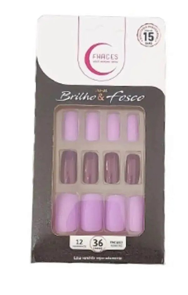 UNHAS POSTICAS FHACES BRILHO & FOSCO LILAS C/36 U4032
