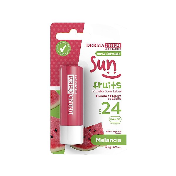 PROTETOR LABIAL FPS24 DERMACHEM SUN FRUITS MELANCIA