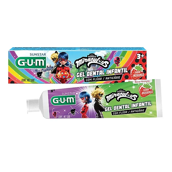 GEL DENTAL INFANTIL GUM MIRACULOUS COM FLUOR 50G