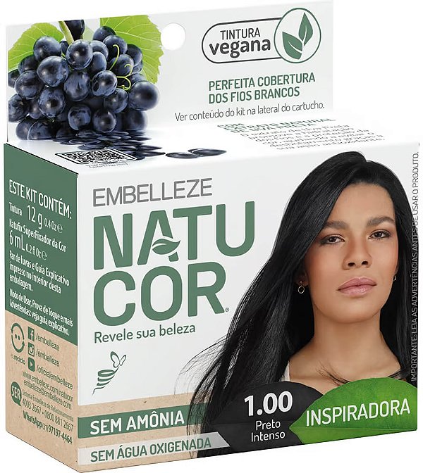TINTURA NATUCOR 1.00 PRETO INTENSO INSPIRADORA