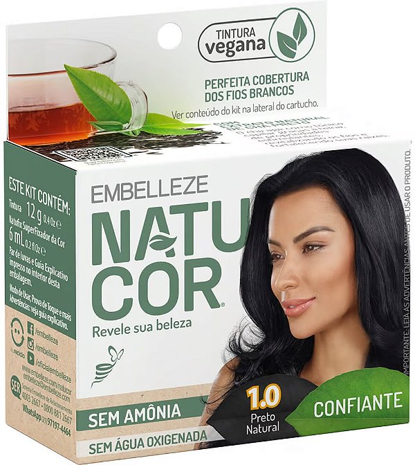 TINTURA NATUCOR 1.0 PRETO NATURAL CONFIANTE