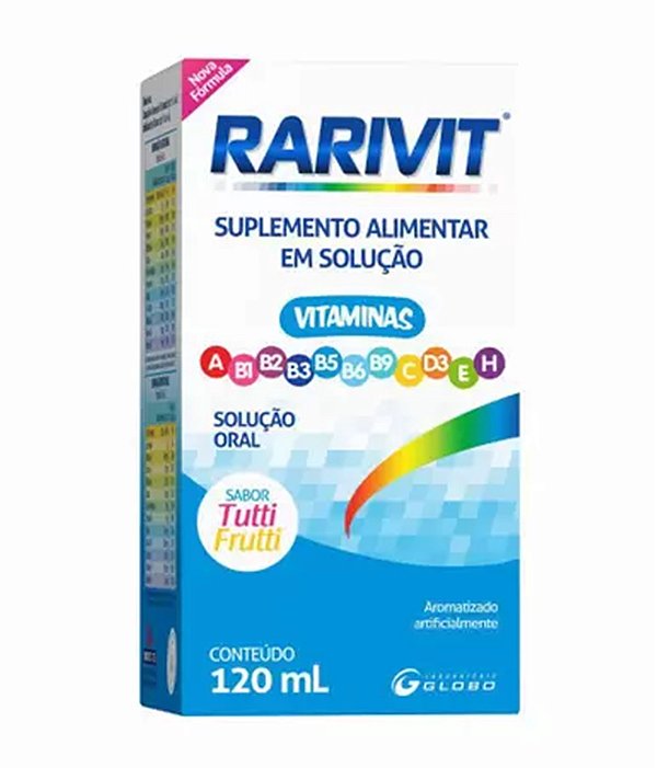 Rarivit solução oral 120ml sabor tuti fruti