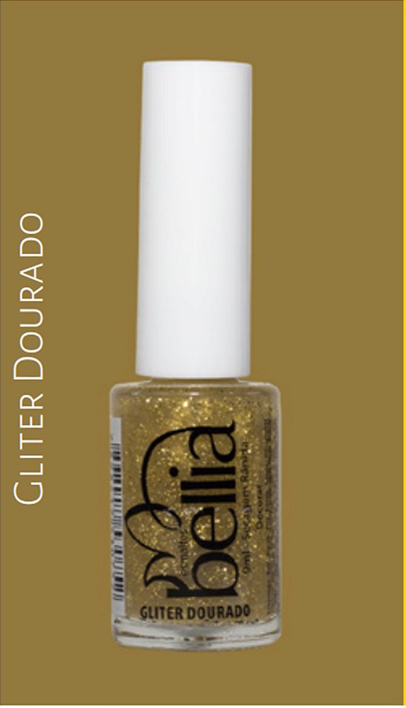 ESMALTE BELLIA GLITER DOURADO 9ML