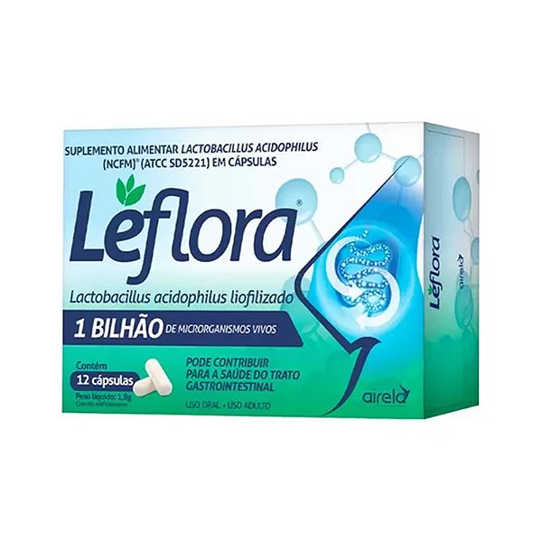 Leflora Lactobacillus 1 Bilhão Com 12 Cápsulas Airela