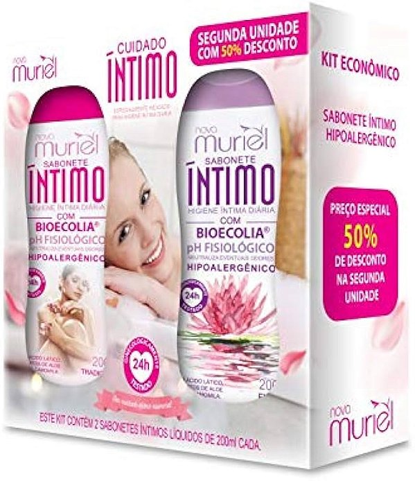 KIT MURIEL SABONETE  INTIMO TRADICIONAL FLORAL 200ML CADA