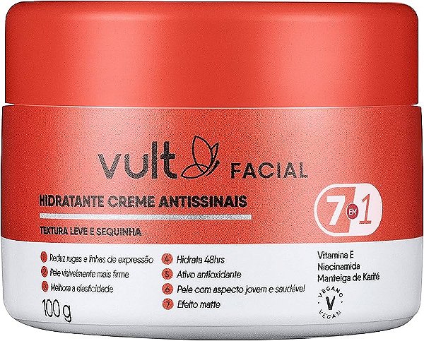 Vult Care Antissinais Creme Hidratante Facial 100g