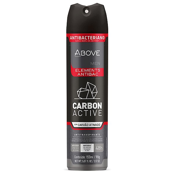 DESODORANTE ABOVE AEROSOL MEN CARBON ACTIVE 150ML/90G