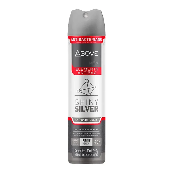DESODORANTE ABOVE AEROSOL MEN SHINY SILVER 150ML/90G