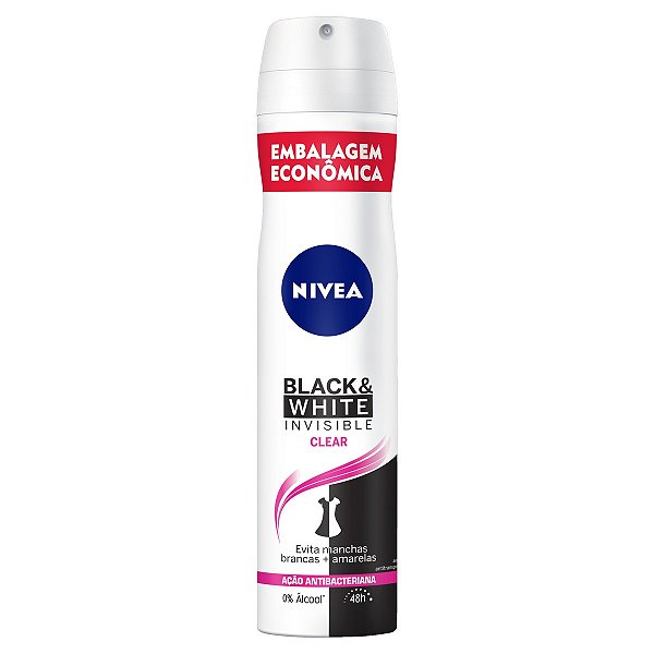 DESODORANTE AEROSOL NIVEA BLACK & WHITE CLEAR 200ML