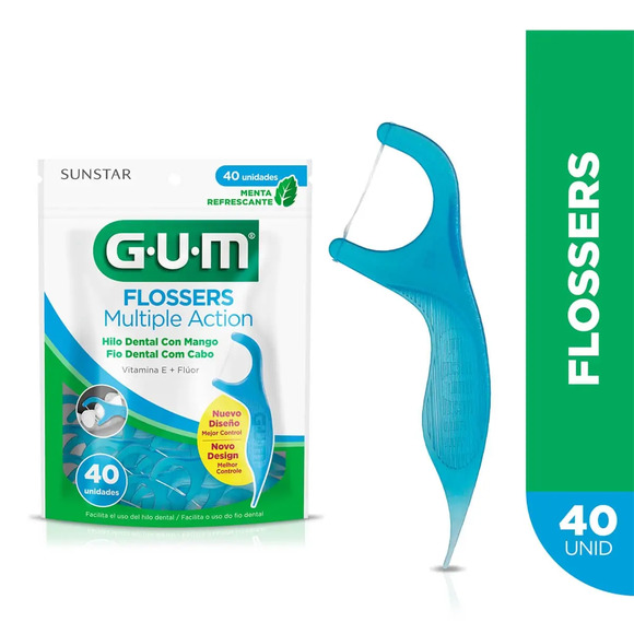 FITA DENTAL GUM FLOSSER MULTI ACTION  MENTA 40 UNIDADES