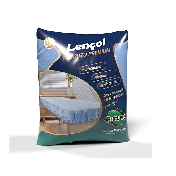 Lençol Descartável 2,10x0,90cm com elástico 10un Protdesc