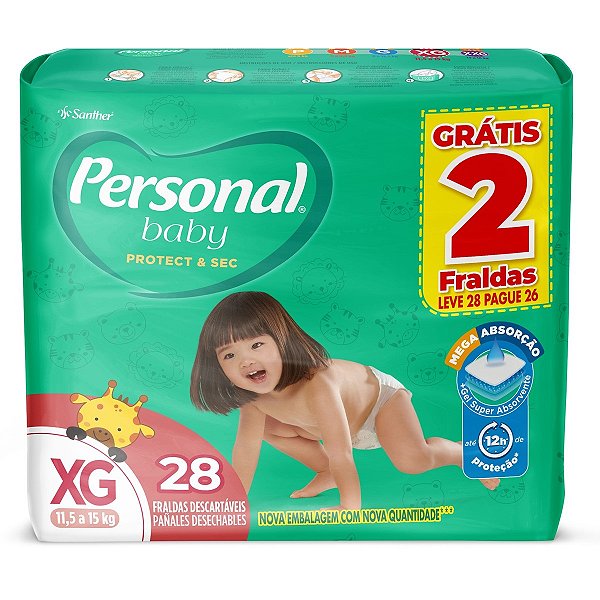 FRALDA DESCARTAVEL PERSONAL   MEGA XG C/ 28 UN