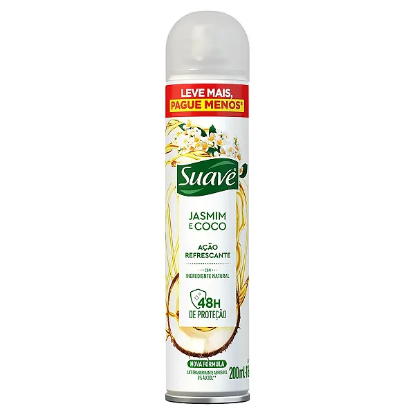 DESODORANTE SUAVE JASMIN E COCO 200ML  LV MAIS PG MENOS