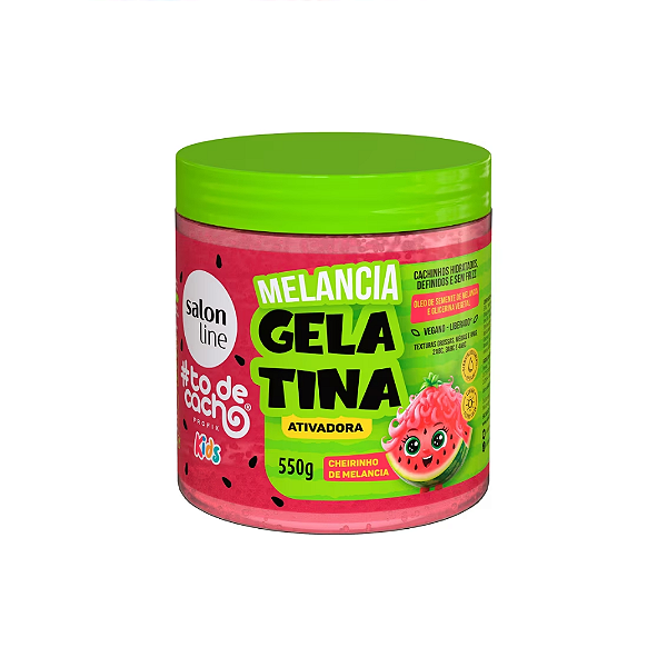 SALON LINE GELATINA KIDS ATIVADORA TO DE CACHOS  MELANCIA 550G