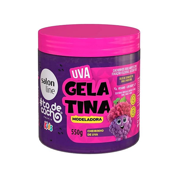 SALON LINE GELATINA KIDS MODELADORA TO DE CACHOS UVA 550GR