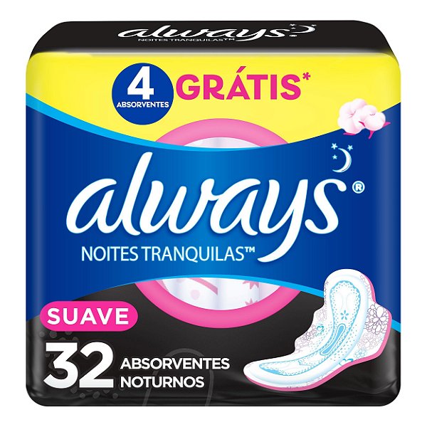 Absorvente Noturno Always Noites Tranquilas Suave abas 32un