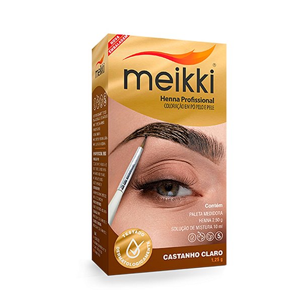 MEIKKI HENNA PARA SOBRANCELHAS CASTANHO CLARO 1,25G