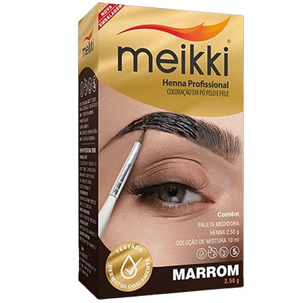 MEIKKI HENNA PARA SOBRANCELHAS MARROM 1,25G