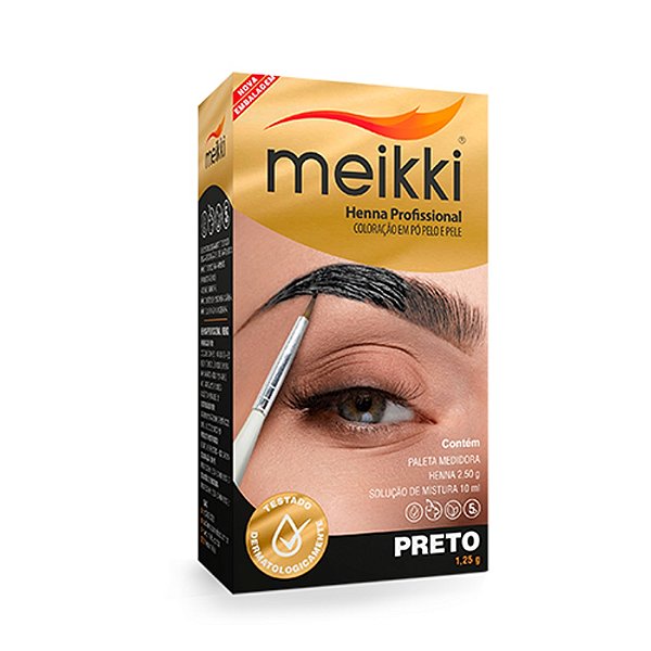 MEIKKI HENNA PARA SOBRANCELHAS PRETO 1,25G