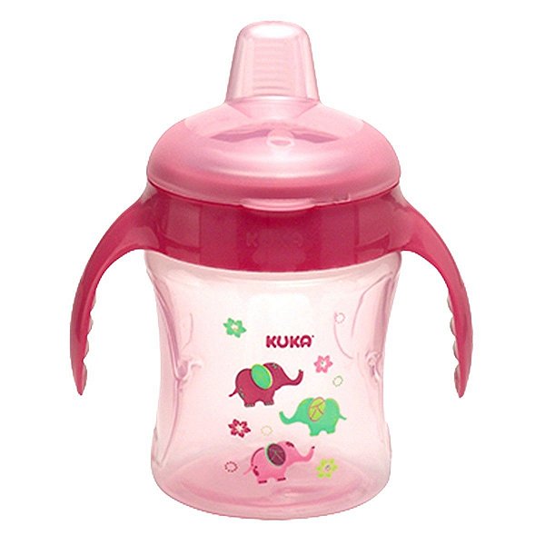 CANECA TREINAMENTO DECORADA FUN ROSA SILICONE 200ML REF:6182