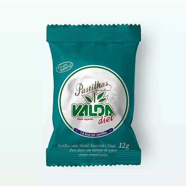 PASTILHAS VALDA DIET MENTOL SACHE 12G