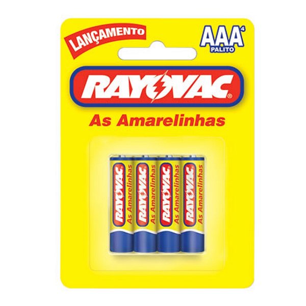 pilha rayovac AAA com 4 unidades