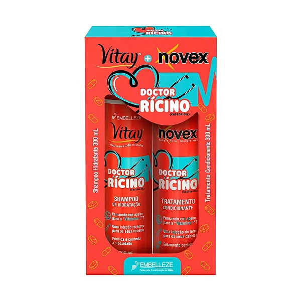 Kit Novex Shampoo+ Condicionador Doctor Ricino 200ml cada