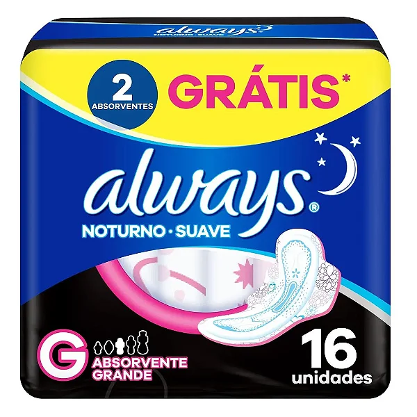 ABS ALWAYS NOTURNO SUAVE G C/ ABAS 16UN