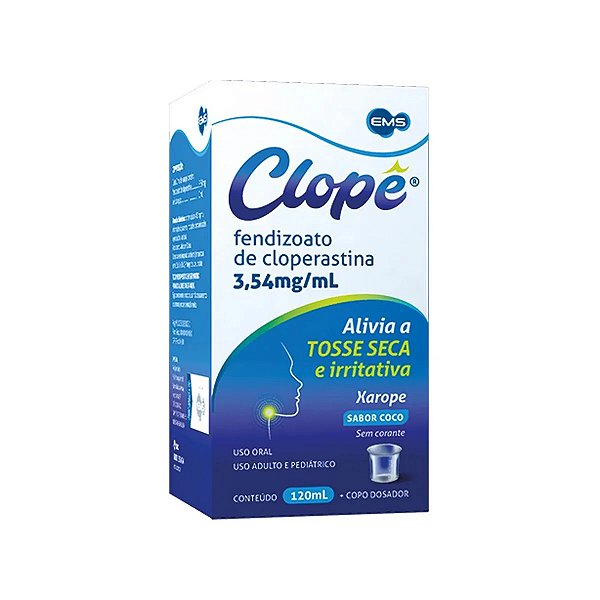 Clopê Cloridrato de Cloperastina Sabor Coco Xarope 120ml