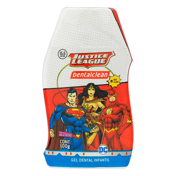 CREME DENTAL JUSTICE LEAGUE DENTALCLEAN 100G  0 A 5 ANOS MIX
