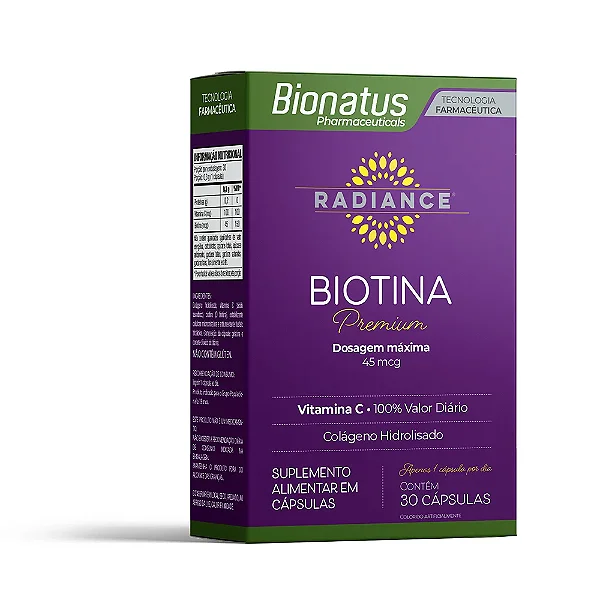 BIOTINA RADIANCE PREMIUM 45MCG 30 CAPSULAS BIONATUS