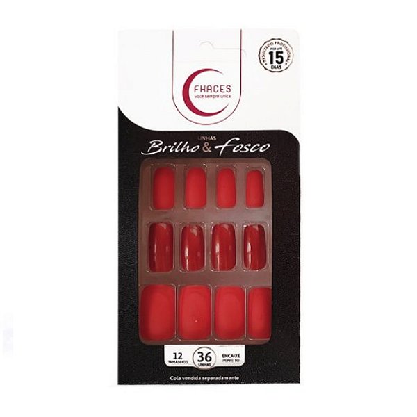 UNHAS POSTICAS FHACES BRILHO & FOSCO LARANJA  COM 36 U4034