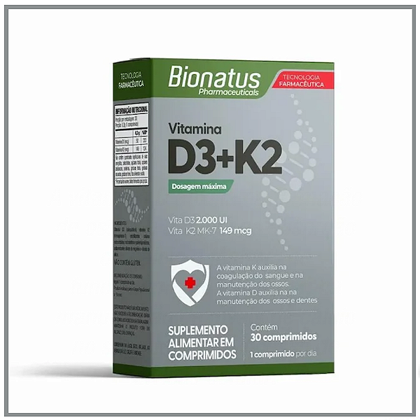 VITAMINA D3+K2  30CPR CAIXA BIONATUS