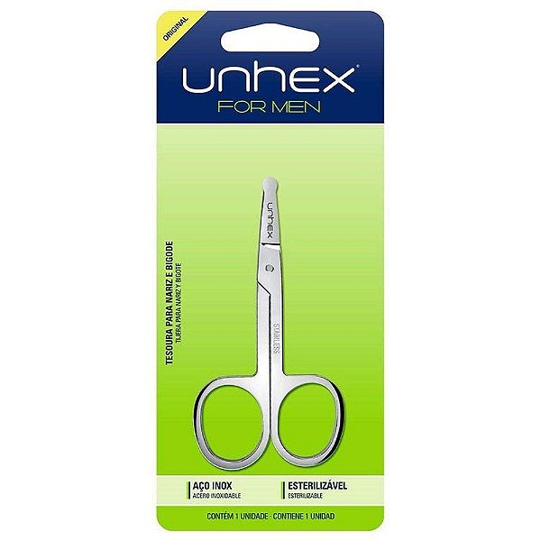 TESOURA UNHEX FOR MEN  PONTA ARREDONDA NARIZ ,OUVIDO E BIGODE