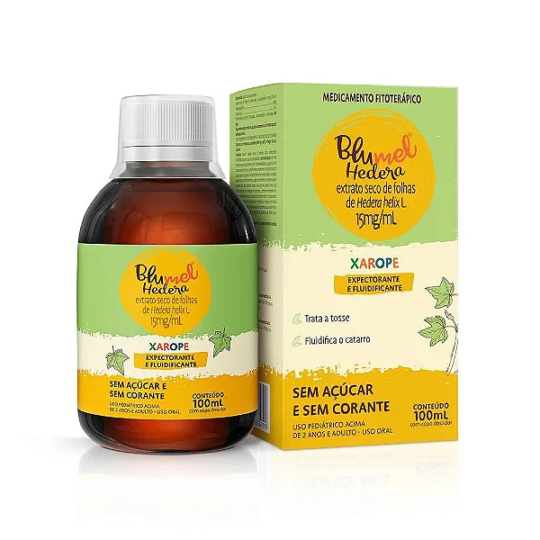BLUMEL HEDERA 15MG XAROPE SEM AÇUCARES E SEM CORANTES 100ML