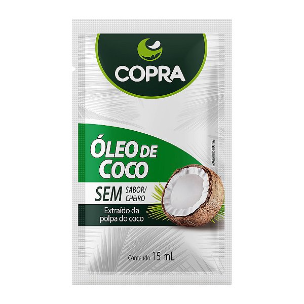 OLEO DE COCO COPRA EXTRA VIRGEM SEM SABOR  SACHE 15ML