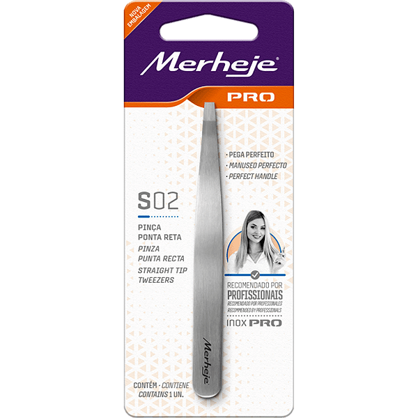 PINCA SOBRANCELHAS  MERHEJE PONTA RETA