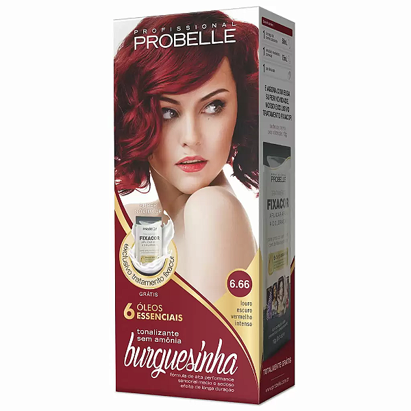 TINTURA PROBELLE BURGUESINHA 6.66 LOURO ESCURO VERMELHO INT
