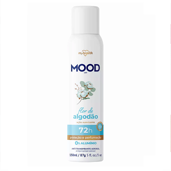 DESODORANTE MOOD AEROSOL 0% ALUMINIO FLOR DE  ALGODÃO 150ML