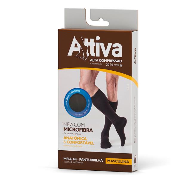 MEIA ATTIVA MASCULINA ALTA COMPRESSAO 3/4 TAMANHO G MEL