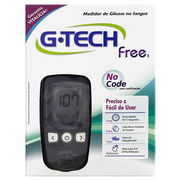 APARELHO MEDIDOR DE GLICOSE  G TECH  FREE C/10TIRAS